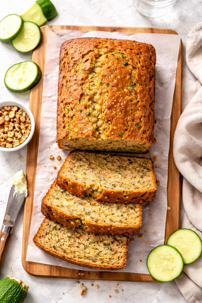 Freshly baked zucchini bread